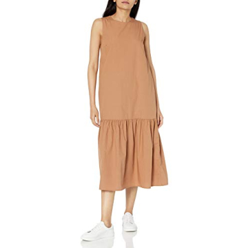 The Drop Women's Ilana Sleeveless Wide Hem Maxi Dress, Earth, L