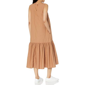 The Drop Women's Ilana Sleeveless Wide Hem Maxi Dress, Earth, L