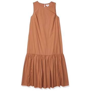 The Drop Women's Ilana Sleeveless Wide Hem Maxi Dress, Earth, L