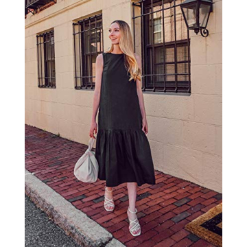 The Drop Women's Ilana Sleeveless Wide Hem Maxi Dress, Earth, L