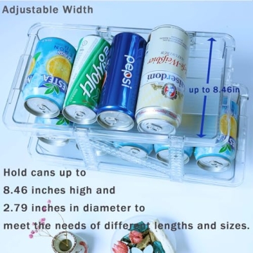Kiencyluky Adjustable Soda Can Organizer for Fridge