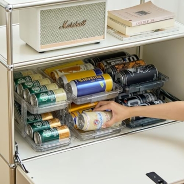 Kiencyluky Adjustable Soda Can Organizer for Fridge