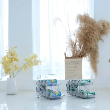 Kiencyluky Adjustable Soda Can Organizer for Fridge