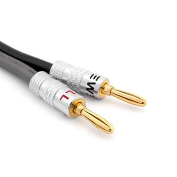 Silverback Speaker Wire by Sewell, 12 AWG, with Silverback Banana Plugs, OFC, 259 Strand Count, 25 ft