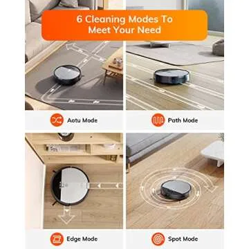 ILIFE V8s Robot Vacuum and Mop Combo, Big 750ml Dustbin, Enhanced Suction Inlet, Zigzag Cleaning Path, LCD Display, Schedule, Self-Charging Robot Vacuum Cleaner, for Hard Floor and Pet Hair.