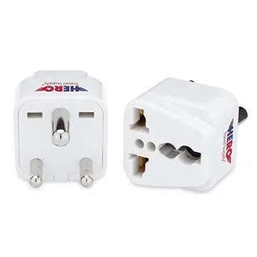 Hero Travel Supply US to India Power Adapter 3 Pack