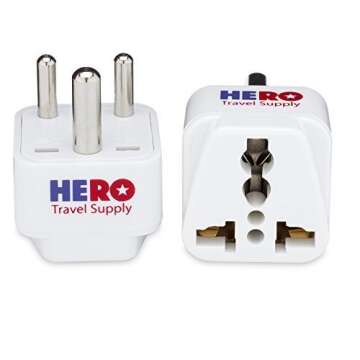 Hero Travel Supply US to India Power Adapter 3 Pack