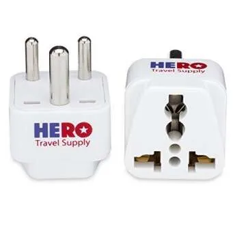 Hero Travel Supply US to India Power Adapter 3 Pack