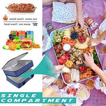 Uoxfill Lunch Bag Insulated Thermal Food Carrier Insulated Double Decker Casserole Carrier for Hot o...