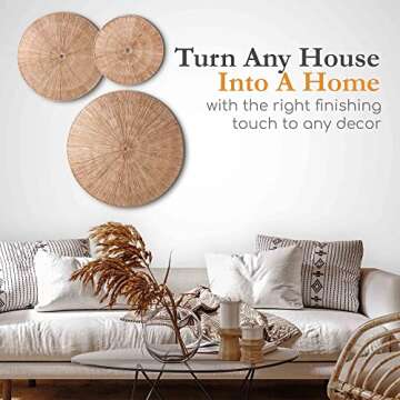 EDUPET Handmade Wicker Wall Basket Set of 3