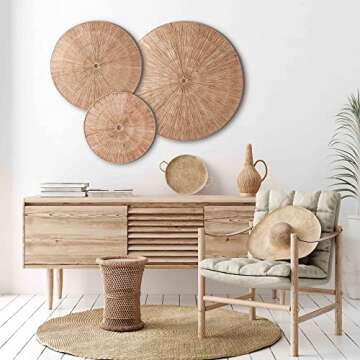 EDUPET Handmade Wicker Wall Basket Set of 3