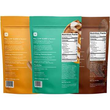 Keto Instant Hot Breakfast Cereal with MCT Oil - 2g Net Carbs - Perfect Keto Diet Macros - Moderate Protein, High Fat - 10oz - Variety Pack - Chocolate, Peanut Butter, Cinnamon Bun