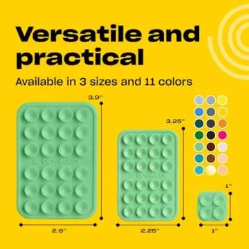 OCTOBUDDY MAX Silicone Suction Phone Case Adhesive Mount - Hands-Free, Strong Grip Holder for Selfies and Videos - Durable, Easy to Use - iPhone and Android Compatible - 2.6″ x 3.9″, Green Ash