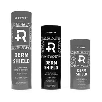 Recovery Derm Shield Tattoo Aftercare Bandage Roll - Transparent, Waterproof Adhesive Bandages - 7.9...