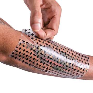 Recovery Derm Shield Tattoo Aftercare Bandage Roll - Transparent, Waterproof Adhesive Bandages - 7.9 Inches x 8 Yards