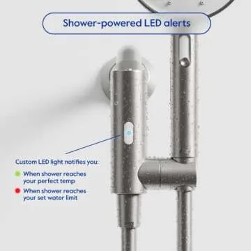 hai Smart Shower Head, Bluetooth Handheld Water Saving Showerhead with Adjustable High Pressure to Spa-Like Mist, Stainless Steel, Easy Installation, Customizable LED Lights, Moon, 1.8 GPM