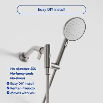 hai Smart Shower Head, Bluetooth Handheld Water Saving Showerhead with Adjustable High Pressure to Spa-Like Mist, Stainless Steel, Easy Installation, Customizable LED Lights, Moon, 1.8 GPM