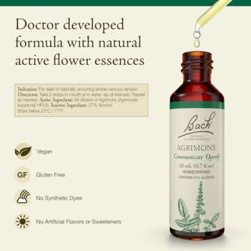 Bach Original Flower Remedies, Agrimony for Open Communication, Natural Homeopathic Flower Essence, ...