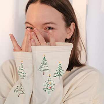 OLYCRAFT 2pcs Christmas Theme Self-Adhesive Silk Screen Printing Stencil Various Tree Silk Screen Stencil Reusable Mesh Transfer for DIY T-Shirt Christmas Home Decor Pillow Fabric Bags - 11×8.7 Inch