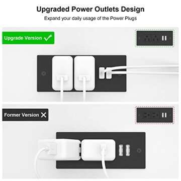 Ecoprsio Entryway Table with Outlets and USB Ports, Console Table with 2 Drawers, Small Sofa Table with Storage Shelves for Living Room, Couch, Hallway, Foyer, Kitchen Counter, 32'', White