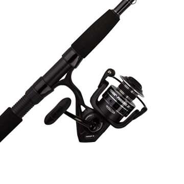 Penn Pursuit III LE 7' Heavy Twopiece 8000 Spinning Fishing Combo, Black/Silver, 10'-Heavy-2Pcs