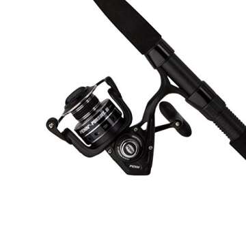 Penn Pursuit III LE 7' Heavy Twopiece 8000 Spinning Fishing Combo, Black/Silver, 10'-Heavy-2Pcs