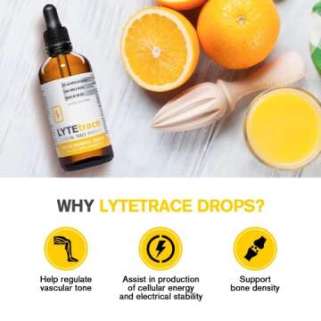 Trace Mineral Drops by LyteTrace 100ml x 200 Servings - Max-Absorption Ionic Natural Sodium Free Tra...