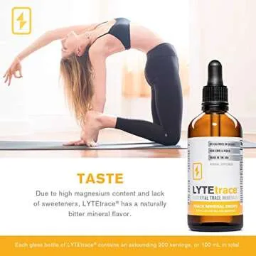 Trace Mineral Drops by LyteTrace 100ml x 200 Servings - Max-Absorption Ionic Natural Sodium Free Trace Minerals Concentrate to Balance The Body's pH - Non-GMO, Vegan, Kosher, and Keto Friendly