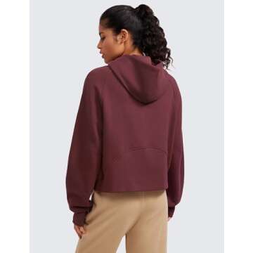 CRZ YOGA Womens Fleece Lined Half Zip Hoodies Pullover Oversized Long Sleeve Casual Sweatshirts with...