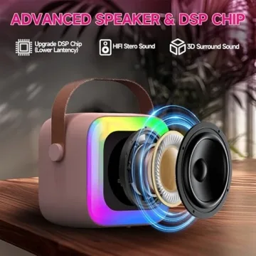 Kids Karaoke Machine with LED Lights & 2 Mics