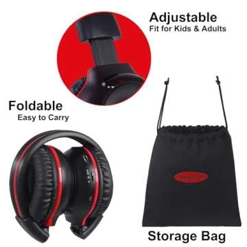 SIMOLIO Infrared Headphones for Car DVD for Honda Odyssey, uConnect, Chrysler Pacifica, Town & Country, Toyota Sienna,Wireless IR Headphone with Storage Bag & AUX Cord for TV, Outdoor Movie, 3 Pack