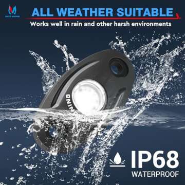 MICTUNING 4 Pods Pure White LED Rock Lights, Waterproof