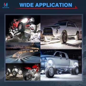 MICTUNING 4 Pods Pure White LED Rock Lights, Waterproof