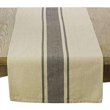 Elegant Cotton Table Runner with Banded Design for Sophisticated Dining