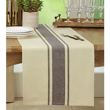 Cotton Table Runner Banded Design for Elegant Dining