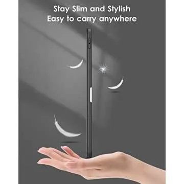 DTTO for iPad 10th Generation Case 10.9 Inch 2022, Slim Tri-fold Stand Soft TPU Back Protective Cover with Pencil Holder for iPad 10th Gen Case - Auto Sleep/Wake, Black