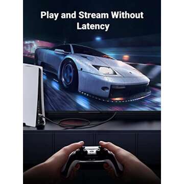 UGREEN Cat 8 Ethernet Cable 6FT, High Speed Braided 40Gbps 2000Mhz Network Cord Cat8 RJ45 Shielded Indoor Heavy Duty LAN Cables Compatible for Gaming PC PS5 Xbox Modem Router 6FT