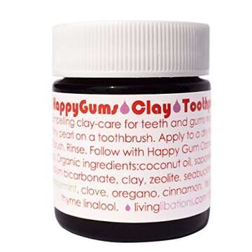 Living Libations - Organic Happy Gums Cleansing Clay Toothpaste | Natural, Wildcrafted, Vegan Clean Beauty (0.5 fl oz | 15 mL)