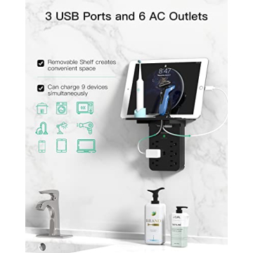 Surge Protector Outlet Extender with 6 AC Outlets