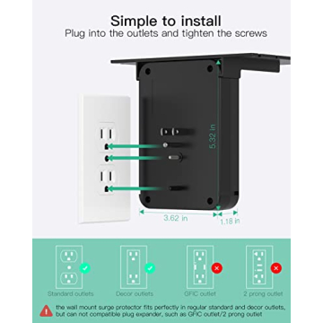 Surge Protector Outlet Extender with 6 AC Outlets