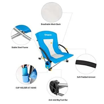 KingCamp Comfortable Low Sling Beach Chair for All
