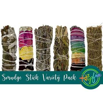 Sage Smudge Kit 6 Organic Smudge Sticks for Cleansing