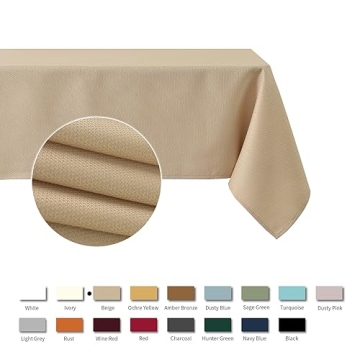 maxmill Jacquard Square Tablecloth Stain Resistant Waterproof Wrinkle Resistant Washable Soft Table ...