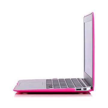 RUBAN Compatible with Old Version MacBook Air 13 Inch Case (2010-2017 Release). Models: A1466 / A1369, Plastic Hard Shell Protective Cover Case with Keyboard Cover for Mac Air 13, Hot Pink