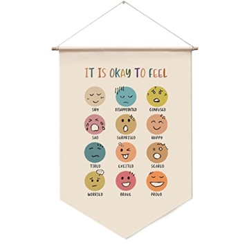 It Is Okay To Feel Mental Health Wall Hanging for Playrooms - Encouraging Positive Vibes