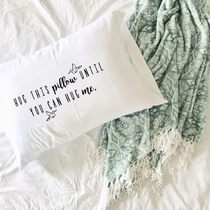 Hug This Pillow Long Distance Gift with Card