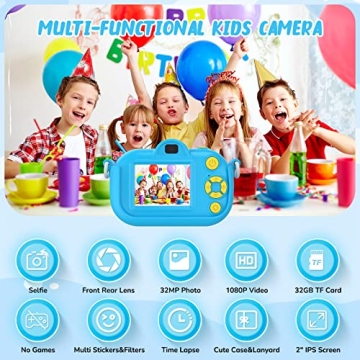 ENGUNS 32MP HD Kids Camera Durable Shockproof Toddler Gift
