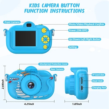 ENGUNS 32MP HD Kids Camera Durable Shockproof Toddler Gift