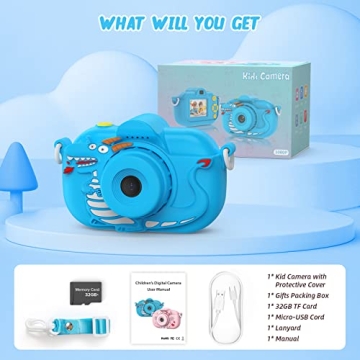 ENGUNS 32MP HD Kids Camera Durable Shockproof Toddler Gift