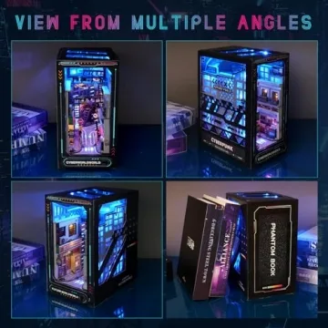 Cyberpunk DIY Book Nook Kit with LED Lights for All Ages